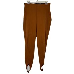 Moda Internazionale Forelli Vintage Orange Cognac Stirrup Leggings Size 12-14